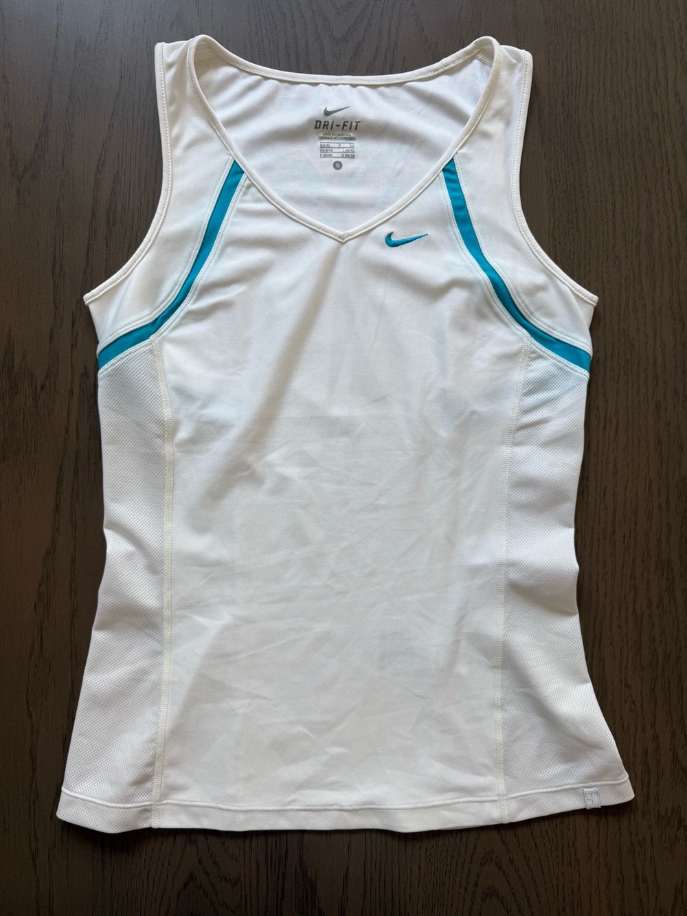 Nike White Athletic Tank with Teal Trim